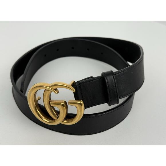 Gucci GG Marmont Reversible Black Leather Belt – Thin, 80/32 - Picture 1 of 5